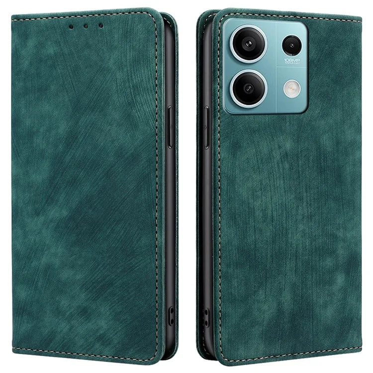 For Xiaomi Redmi Note 13 4G Phone Stand Case RFID Blocking Wallet PU Leather Phone Cover