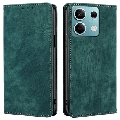 For Xiaomi Redmi Note 13 4G Phone Stand Case RFID Blocking Wallet PU Leather Phone Cover