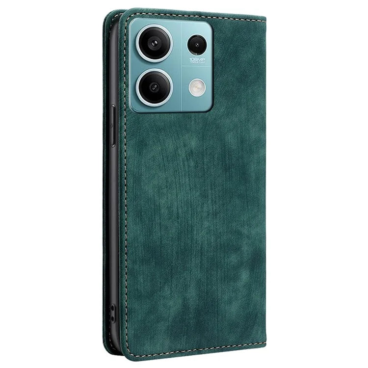 For Xiaomi Redmi Note 13 4G Phone Stand Case RFID Blocking Wallet PU Leather Phone Cover