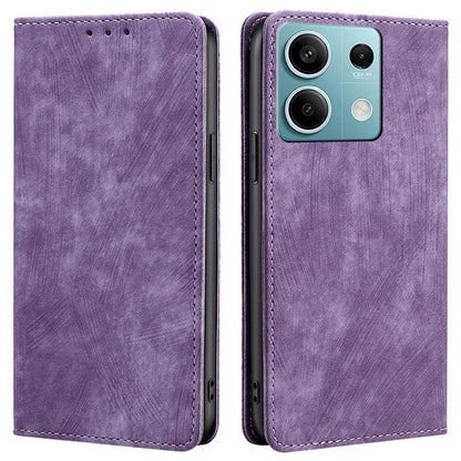For Xiaomi Redmi Note 13 4G Phone Stand Case RFID Blocking Wallet PU Leather Phone Cover