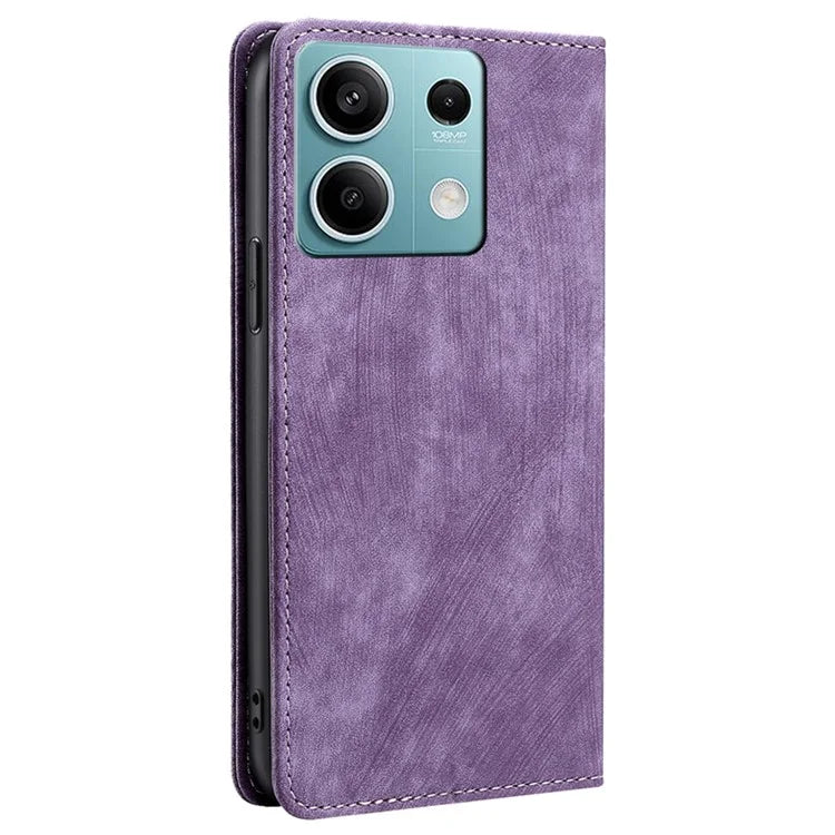 For Xiaomi Redmi Note 13 4G Phone Stand Case RFID Blocking Wallet PU Leather Phone Cover