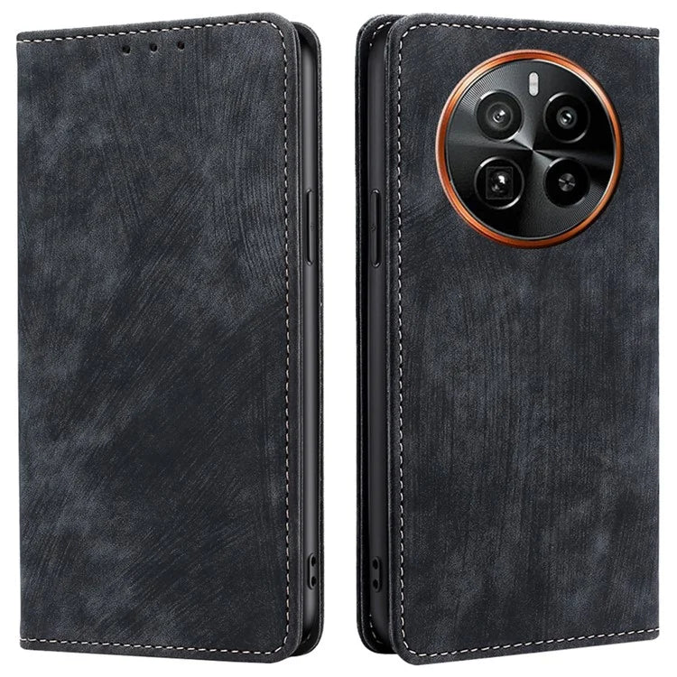 For Realme GT5 Pro 5G RFID Blocking Wallet Mobile Phone Case PU Leather Cover