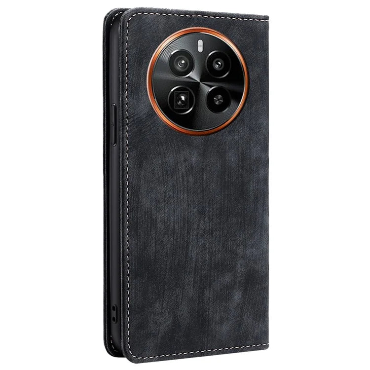 For Realme GT5 Pro 5G RFID Blocking Wallet Mobile Phone Case PU Leather Cover