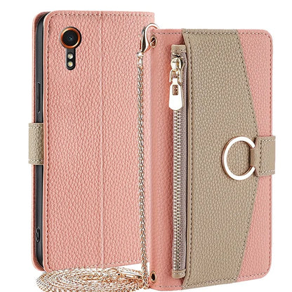 For Samsung Galaxy Xcover7 Phone Case Crossbody Zipper Wallet Cover with Makeup Mirror