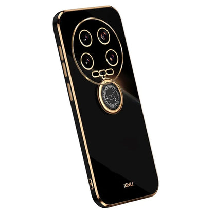 XINLI For Xiaomi 14 Ultra TPU Case Electroplating Phone Cover with Ring Holder Kickstand