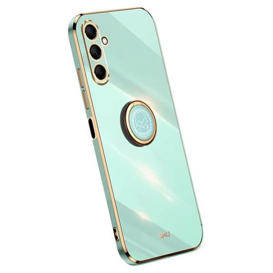 XINLI For Samsung Galaxy M15 5G / F15 5G Case Electroplating Soft TPU Kickstand Phone Cover