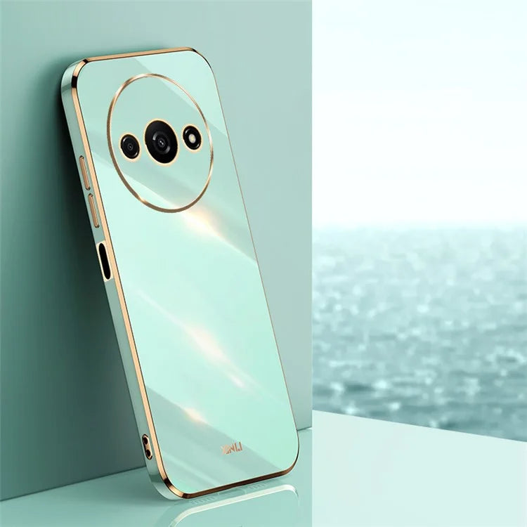 XINLI For Xiaomi Redmi A3 / Poco C61 4G TPU Case Precise Cut-outs Lens Protection Electroplating Phone Cover