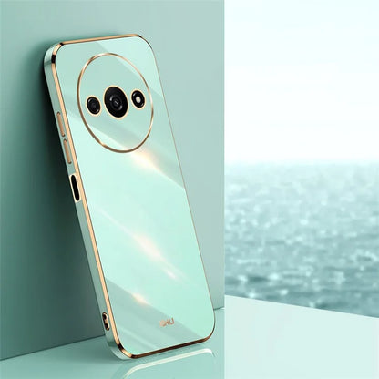 XINLI For Xiaomi Redmi A3 / Poco C61 4G TPU Case Precise Cut-outs Lens Protection Electroplating Phone Cover