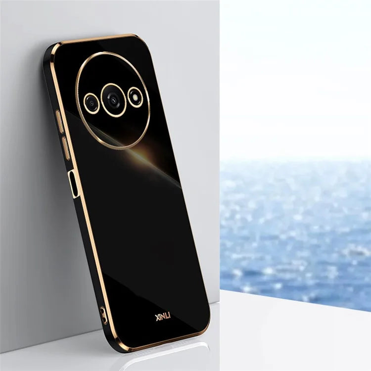 XINLI For Xiaomi Redmi A3 / Poco C61 4G TPU Case Precise Cut-outs Lens Protection Electroplating Phone Cover