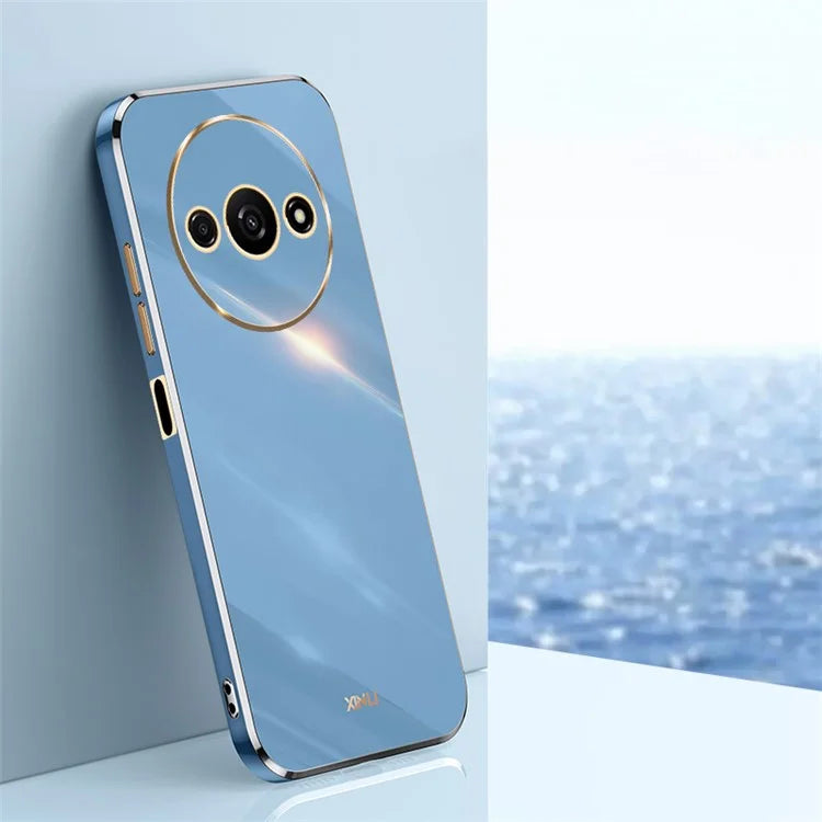 XINLI For Xiaomi Redmi A3 / Poco C61 4G TPU Case Precise Cut-outs Lens Protection Electroplating Phone Cover