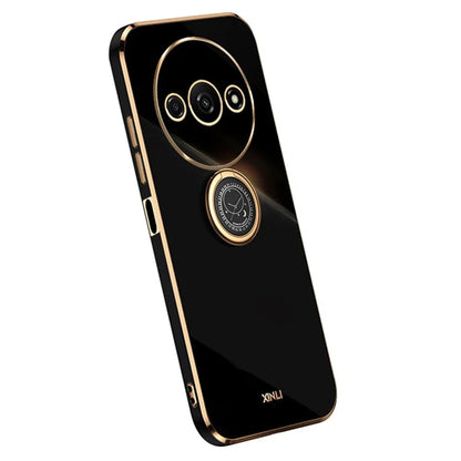 XINLI For Xiaomi Redmi A3 / Poco C61 4G Electroplating Case Ring Holder Kickstand Soft TPU Cover
