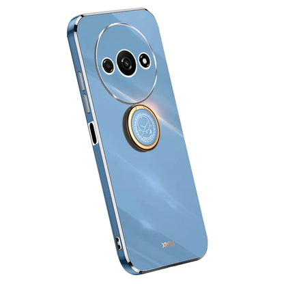 XINLI For Xiaomi Redmi A3 / Poco C61 4G Electroplating Case Ring Holder Kickstand Soft TPU Cover