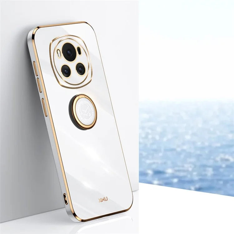 XINLI For Honor Magic6 5G TPU Case Ring Kickstand Electroplating Phone Back Protector
