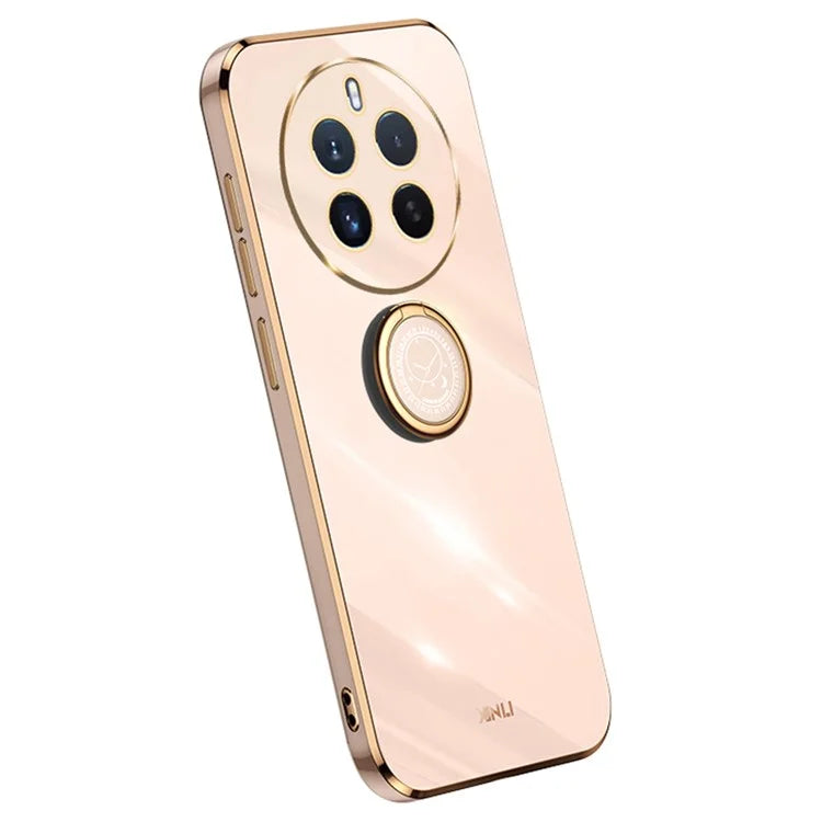 XINLI For Realme 12 Pro 5G / 12 Pro+ 5G Kickstand Case TPU Electroplating Back Phone Cover