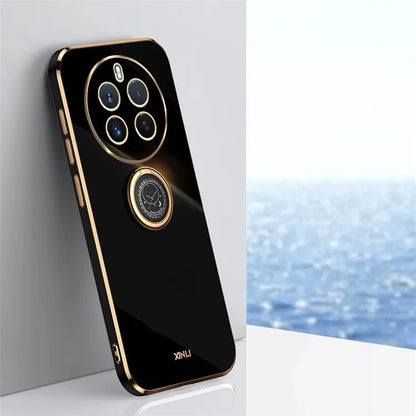 XINLI For Realme 12 Pro 5G / 12 Pro+ 5G Kickstand Case TPU Electroplating Back Phone Cover