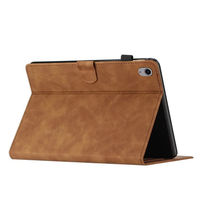 For iPad 10.9 (2022) Stand Case Card Holder Coconut Tree Imprinted Leather Tablet Cover