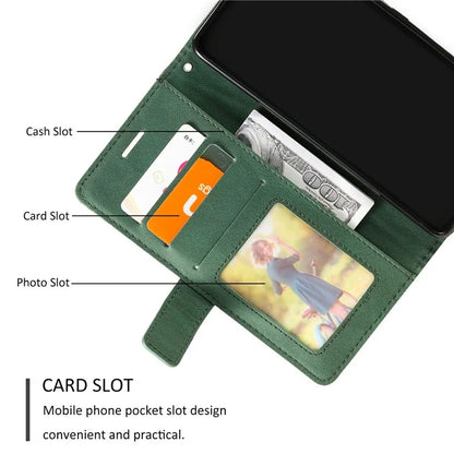 For Samsung Galaxy A04e 4G / F04 4G / M04 4G Case Leather Splicing Design Stand Phone Cover