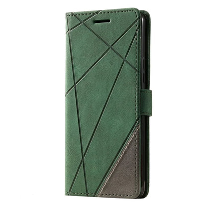 For Samsung Galaxy A04e 4G / F04 4G / M04 4G Case Leather Splicing Design Stand Phone Cover