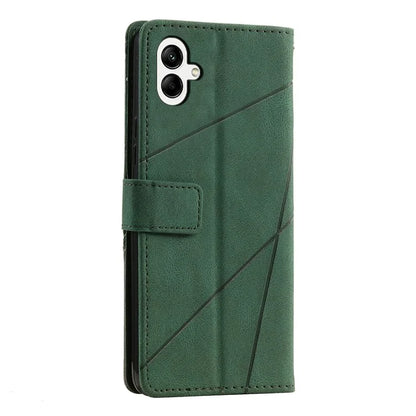For Samsung Galaxy A04e 4G / F04 4G / M04 4G Case Leather Splicing Design Stand Phone Cover