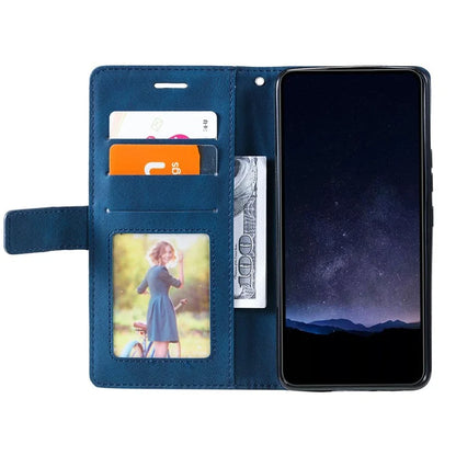 For Samsung Galaxy A04e 4G / F04 4G / M04 4G Case Leather Splicing Design Stand Phone Cover