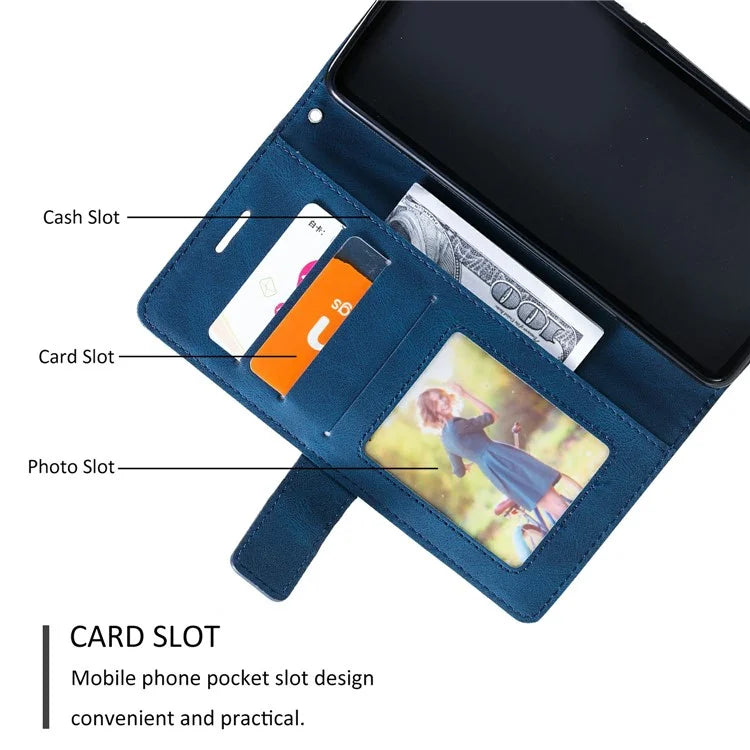 For Samsung Galaxy A04e 4G / F04 4G / M04 4G Case Leather Splicing Design Stand Phone Cover
