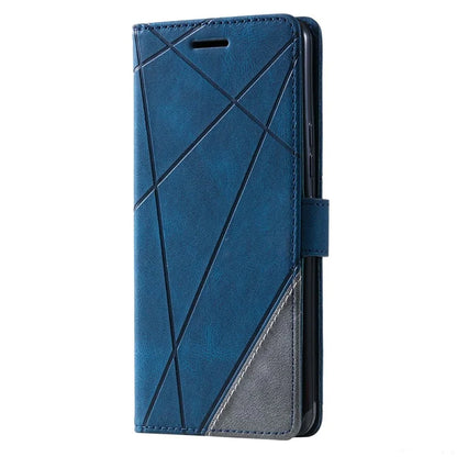 For Samsung Galaxy A04e 4G / F04 4G / M04 4G Case Leather Splicing Design Stand Phone Cover