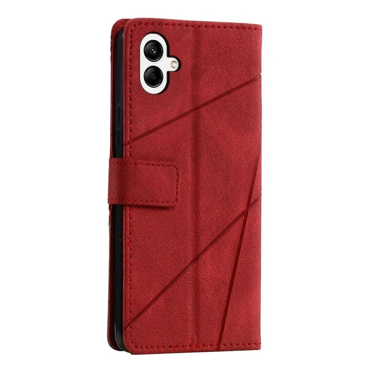 For Samsung Galaxy A04e 4G / F04 4G / M04 4G Case Leather Splicing Design Stand Phone Cover