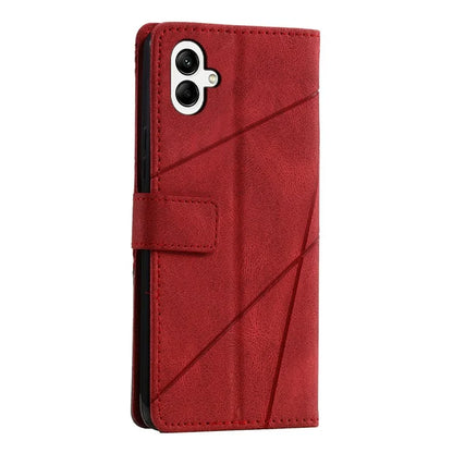 For Samsung Galaxy A04e 4G / F04 4G / M04 4G Case Leather Splicing Design Stand Phone Cover