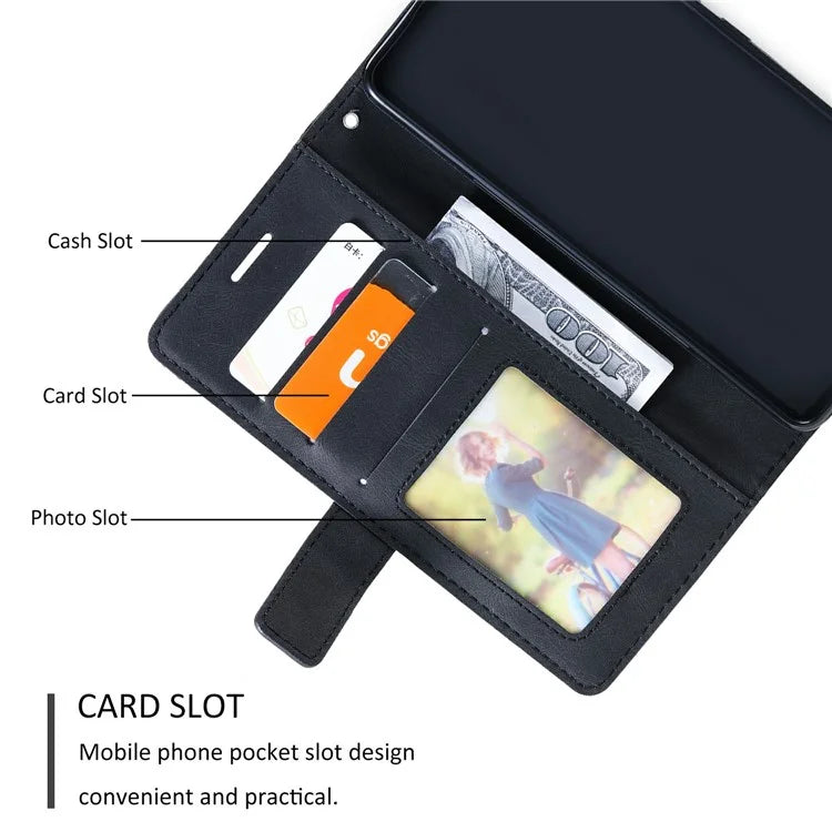 For Samsung Galaxy A04e 4G / F04 4G / M04 4G Case Leather Splicing Design Stand Phone Cover