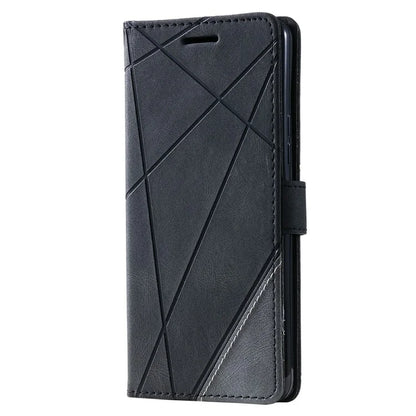 For Samsung Galaxy A04e 4G / F04 4G / M04 4G Case Leather Splicing Design Stand Phone Cover