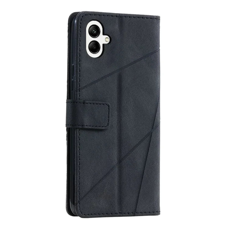 For Samsung Galaxy A04e 4G / F04 4G / M04 4G Case Leather Splicing Design Stand Phone Cover