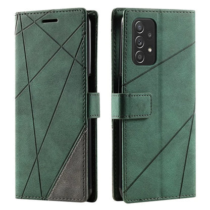 For Samsung Galaxy A73 5G Case PU Leather Phone Back Cover Lines Imprinted Wallet