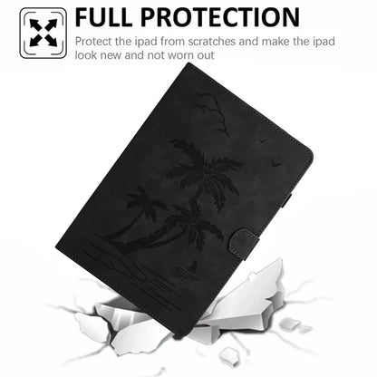For Xiaomi Redmi Pad SE Tablet Case Card Slots Leather Cover Coconut Tree Pattern