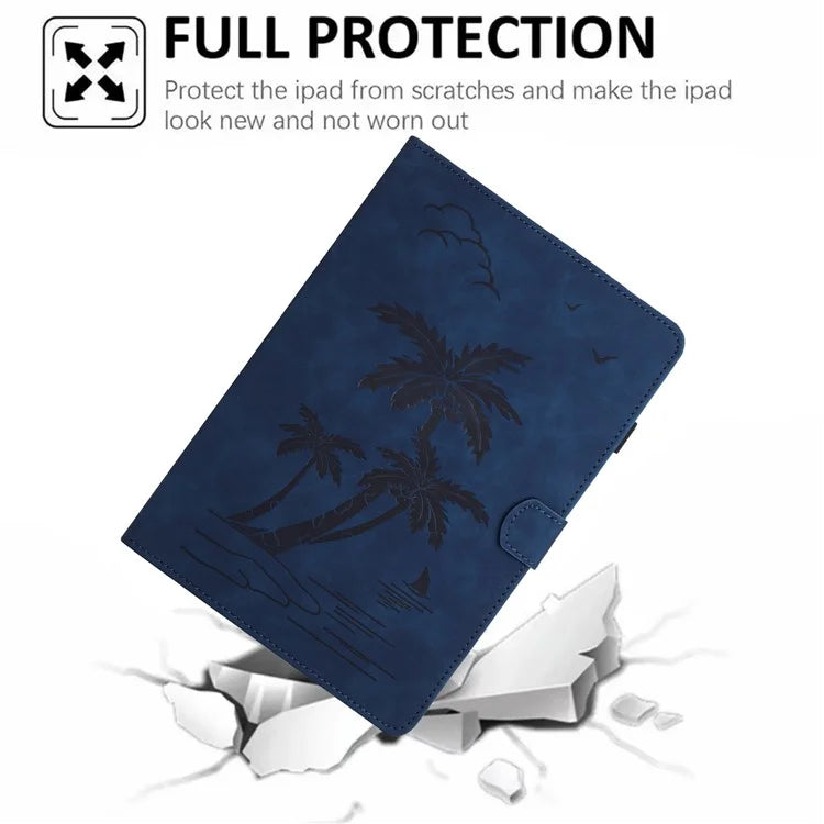For Xiaomi Redmi Pad SE Tablet Case Card Slots Leather Cover Coconut Tree Pattern