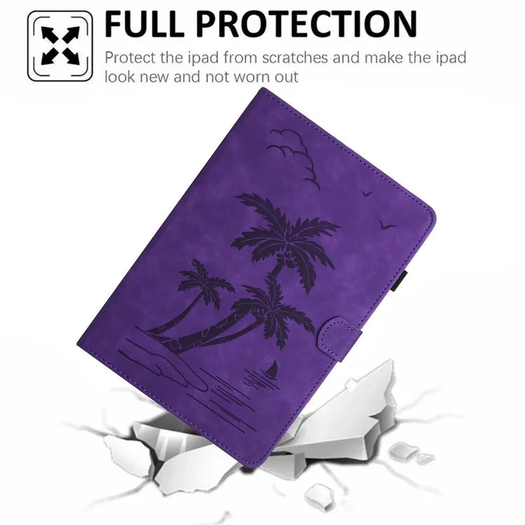 For Xiaomi Redmi Pad SE Tablet Case Card Slots Leather Cover Coconut Tree Pattern