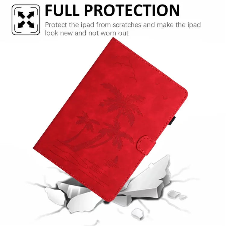 For Xiaomi Redmi Pad SE Tablet Case Card Slots Leather Cover Coconut Tree Pattern