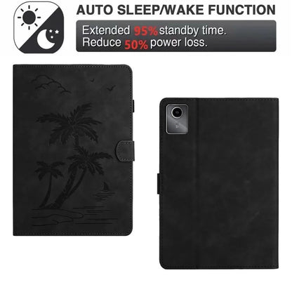 For Xiaomi Redmi Pad Leather Case Coconut Tree Imprinted Tablet Cover with Card Slots