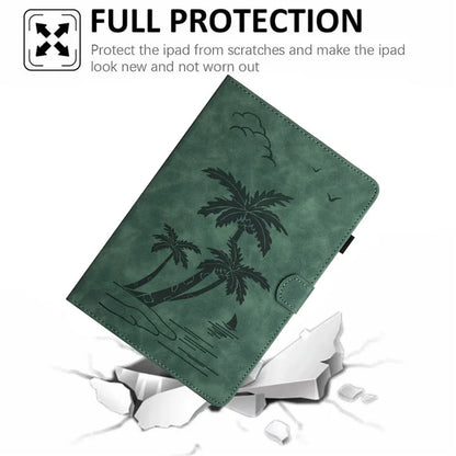 For Xiaomi Redmi Pad Leather Case Coconut Tree Imprinted Tablet Cover with Card Slots