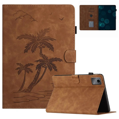 For Xiaomi Redmi Pad Leather Case Coconut Tree Imprinted Tablet Cover with Card Slots