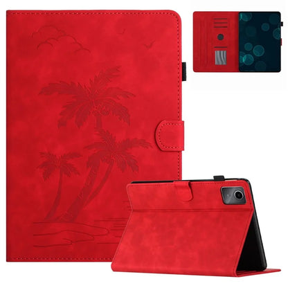 For Xiaomi Redmi Pad Leather Case Coconut Tree Imprinted Tablet Cover with Card Slots