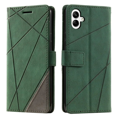 For Samsung Galaxy A05 4G Leather Case Lines Imprinted Skin-touch Wallet Phone Cover