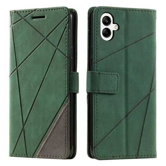 For Samsung Galaxy A05 4G Leather Case Lines Imprinted Skin-touch Wallet Phone Cover