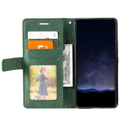 For Samsung Galaxy A05 4G Leather Case Lines Imprinted Skin-touch Wallet Phone Cover