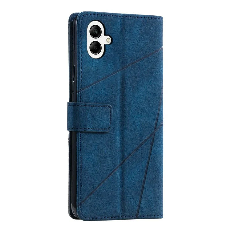 For Samsung Galaxy A05 4G Leather Case Lines Imprinted Skin-touch Wallet Phone Cover