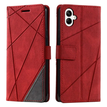 For Samsung Galaxy A05 4G Leather Case Lines Imprinted Skin-touch Wallet Phone Cover