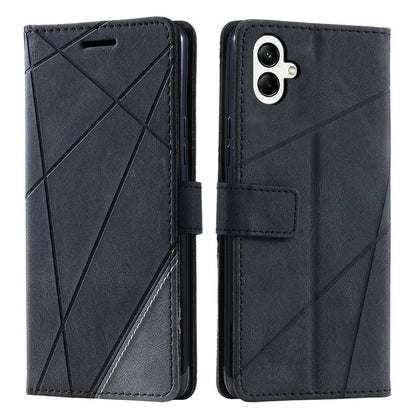 For Samsung Galaxy A05 4G Leather Case Lines Imprinted Skin-touch Wallet Phone Cover