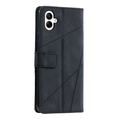 For Samsung Galaxy A05 4G Leather Case Lines Imprinted Skin-touch Wallet Phone Cover