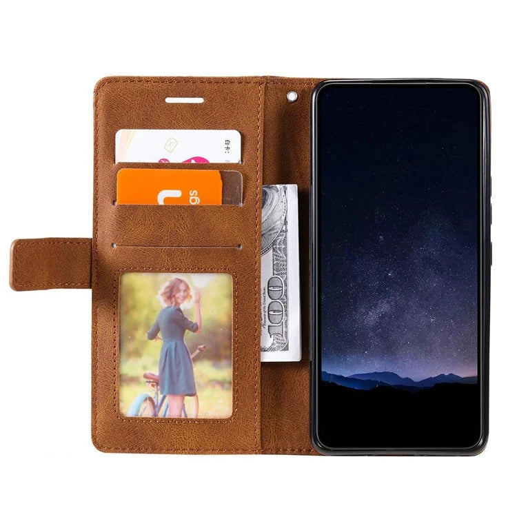 For Samsung Galaxy A05 4G Leather Case Lines Imprinted Skin-touch Wallet Phone Cover
