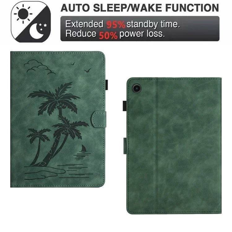 For Lenovo Tab M10 (Gen 3) Case Auto Sleep / Wake PU Leather Coconut Tree Pattern Tablet Cover