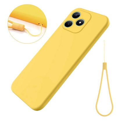 For Realme Note 50 4G Case with Wrist Strap Liquid Silicone Phone Cover